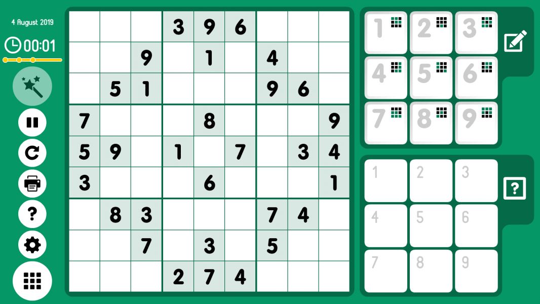 Level 2019-08-04. Online Sudoku