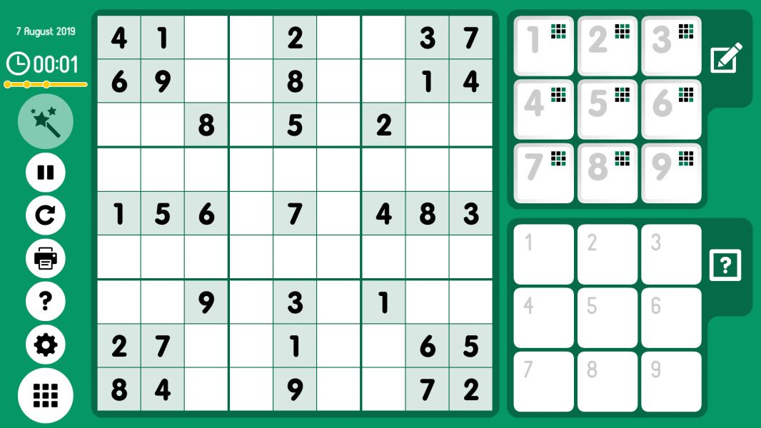 Level 2019-08-07. Online Sudoku