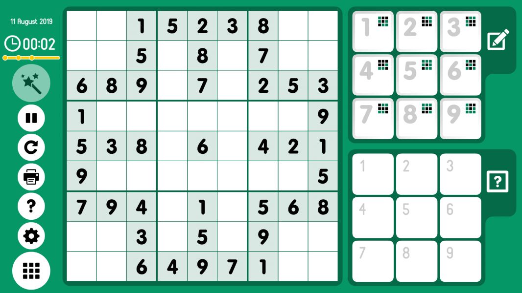 Level 2019-08-11. Online Sudoku