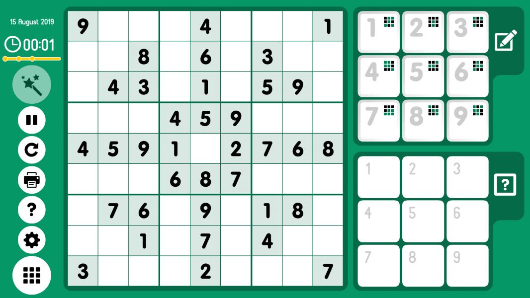 Level 2019-08-15. Online Sudoku