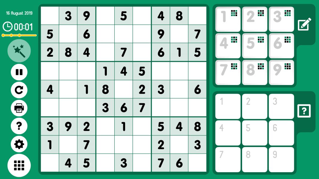 Level 2019-08-16. Online Sudoku