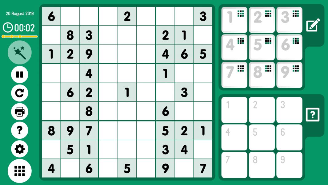 Level 2019-08-20. Online Sudoku