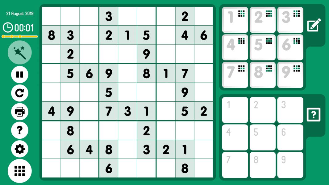 Level 2019-08-21. Online Sudoku
