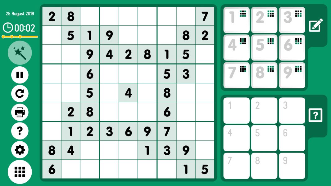 Level 2019-08-25. Online Sudoku