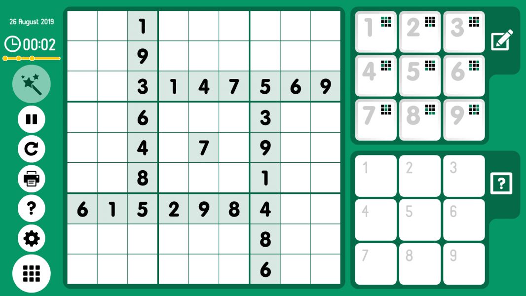 Level 2019-08-26. Online Sudoku