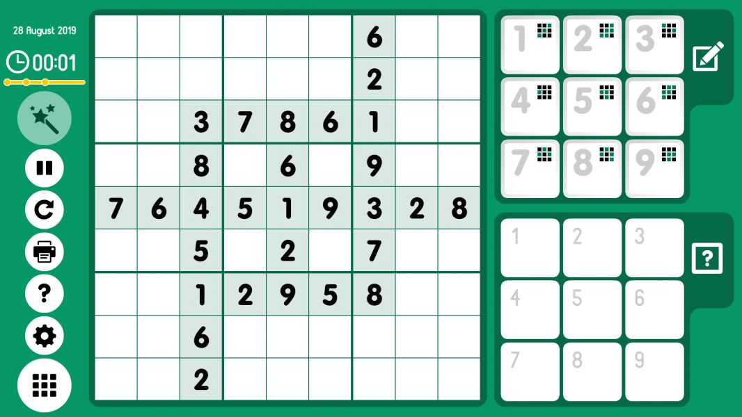 Level 2019-08-28. Online Sudoku
